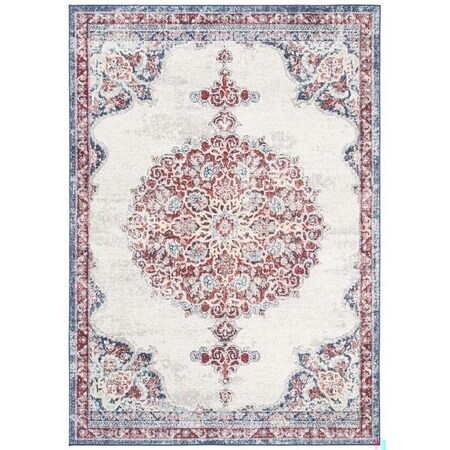 Safavieh 5 ft. 3 in. x 7 ft. 6 in. Brentwood Power-Loomed Rectangle Rug Ivory & Red BNT867A-5